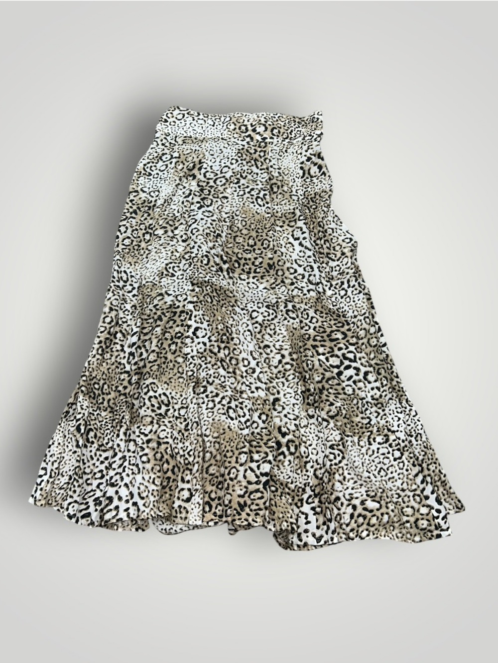Faithfull the Brand Leopard Print Midi Skirt in White, Black, Brown